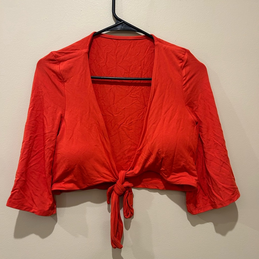 Klassy Network Front Tie Crop Top M